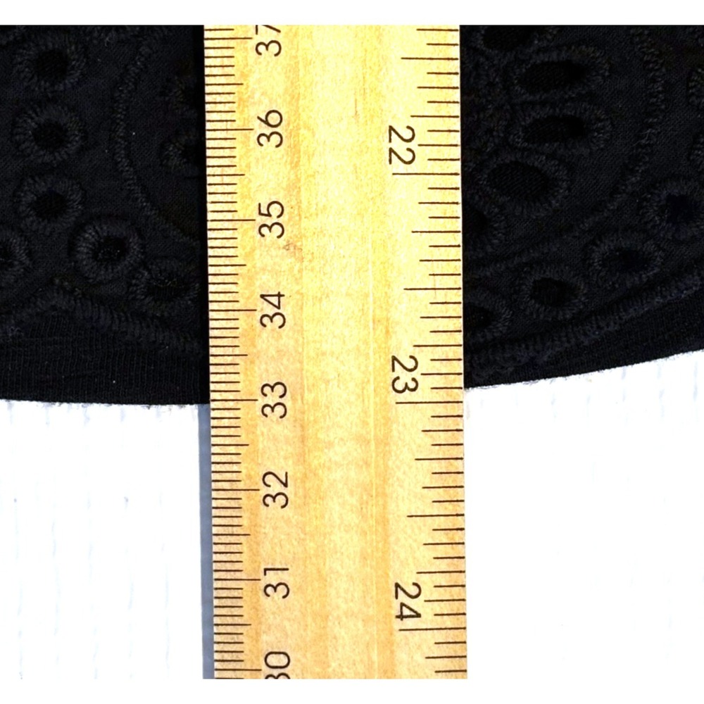 Cato Black Eyelet‎ Lace Top Womens M Cap Sleeve Boho Chic Cottagecore Whimsigoth - Picture 11 of 11